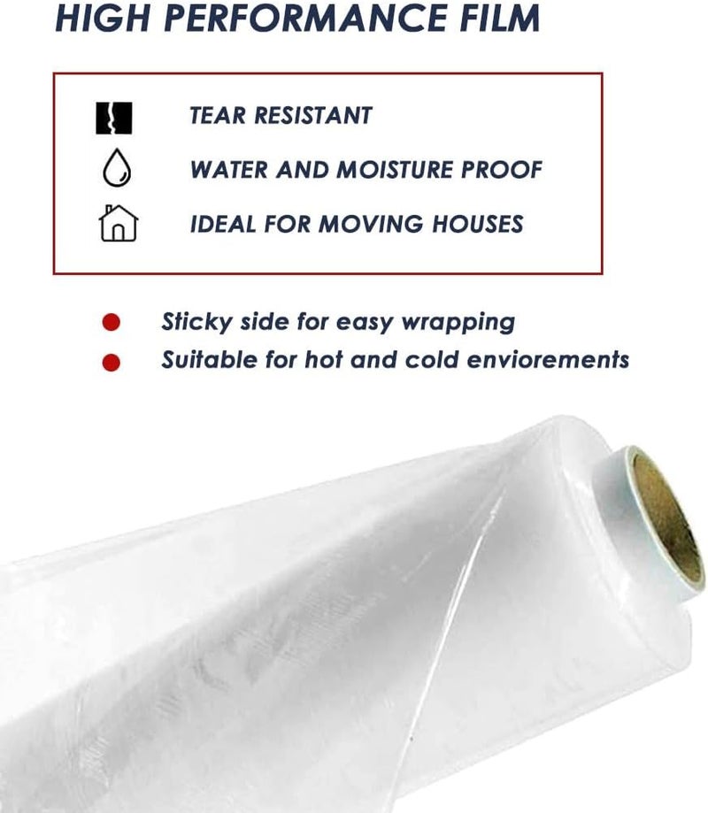 Premium Stretch Film Wrap for Packaging and Moving - 6 Rolls (50 cm x 23 Microns) - Image 2